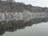 Jezioro Długie - zima, lustro wodne
